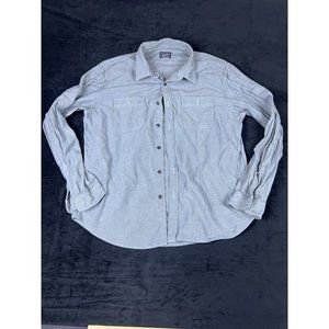 J Crew New York Mens Long Sleeve Button Down Gray 2 Pocket Size XL Extra Large